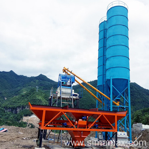 Hzs25 Portable Concrete Batching Plant with Truck Chassis